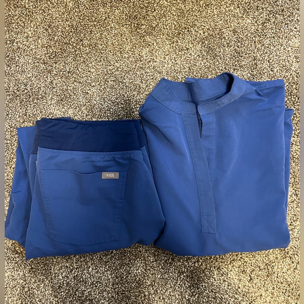FIGS scrub set, denim blue color